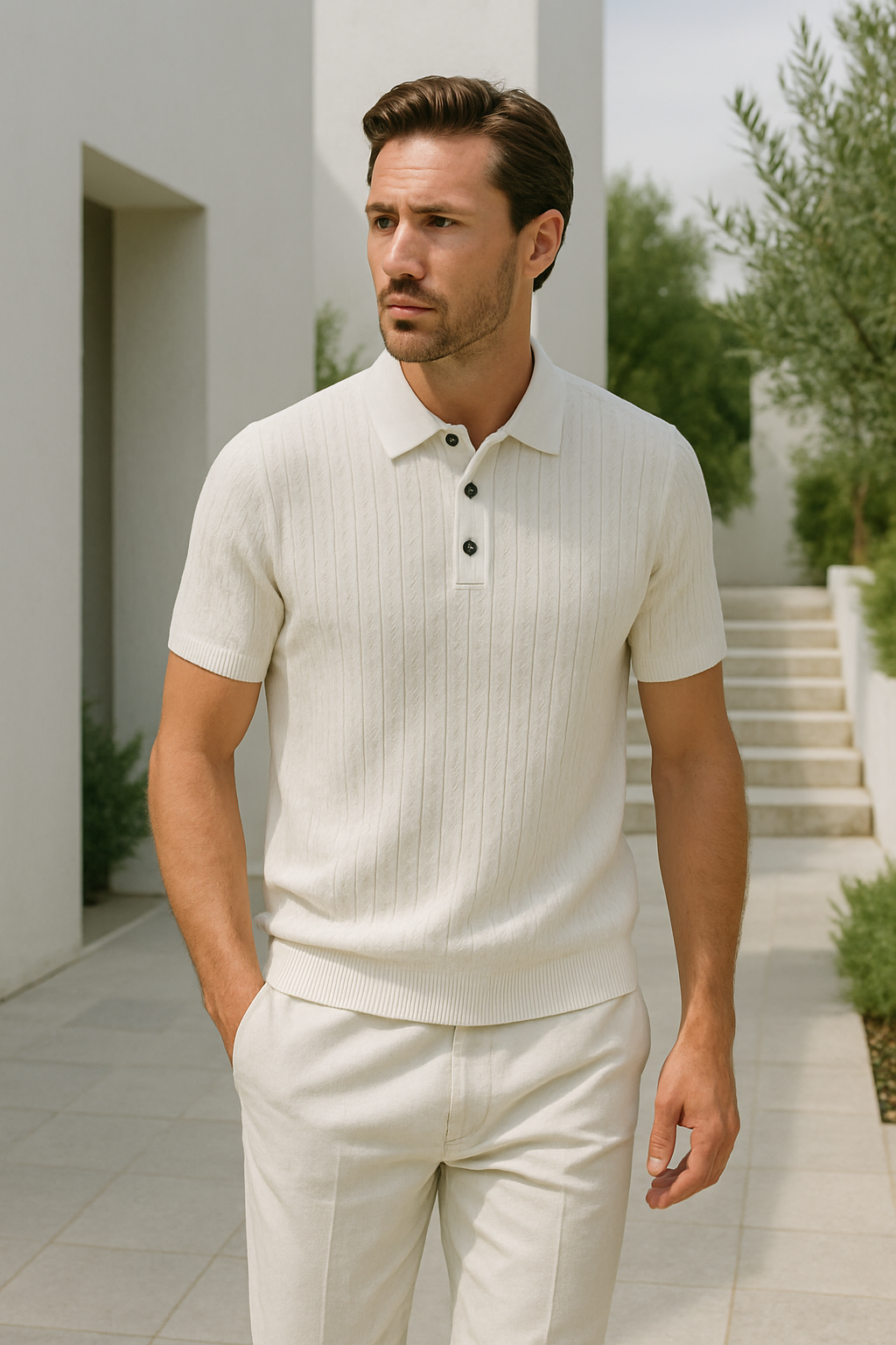 Polo Hombre Algodón Ajuste Relajado Cómodo