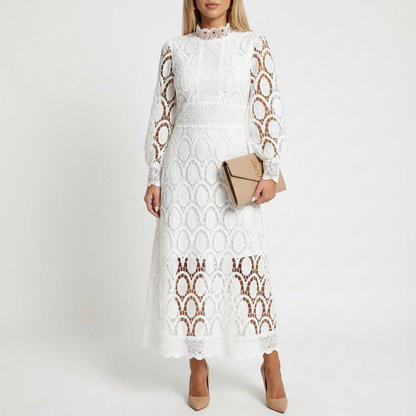 Vestido midi mujer acampanado manga larga
