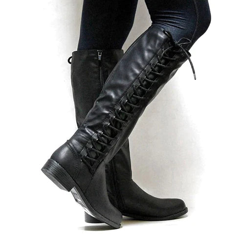 Botas altas mujer con cordones diseño robusto - Mavetta