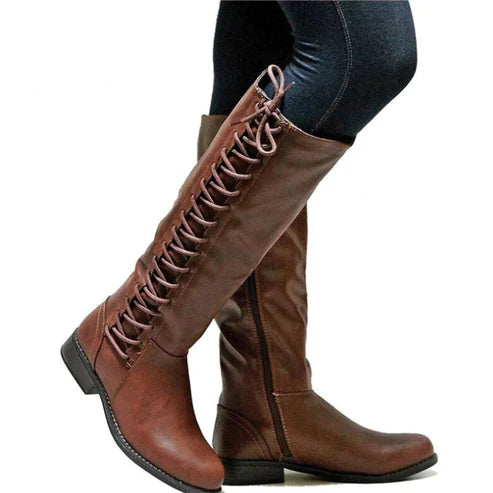 Botas altas mujer con cordones diseño robusto