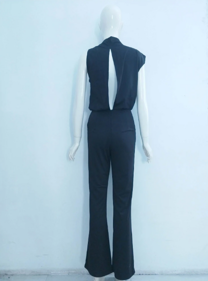 Mono mujer con cuello redondo y pierna ancha