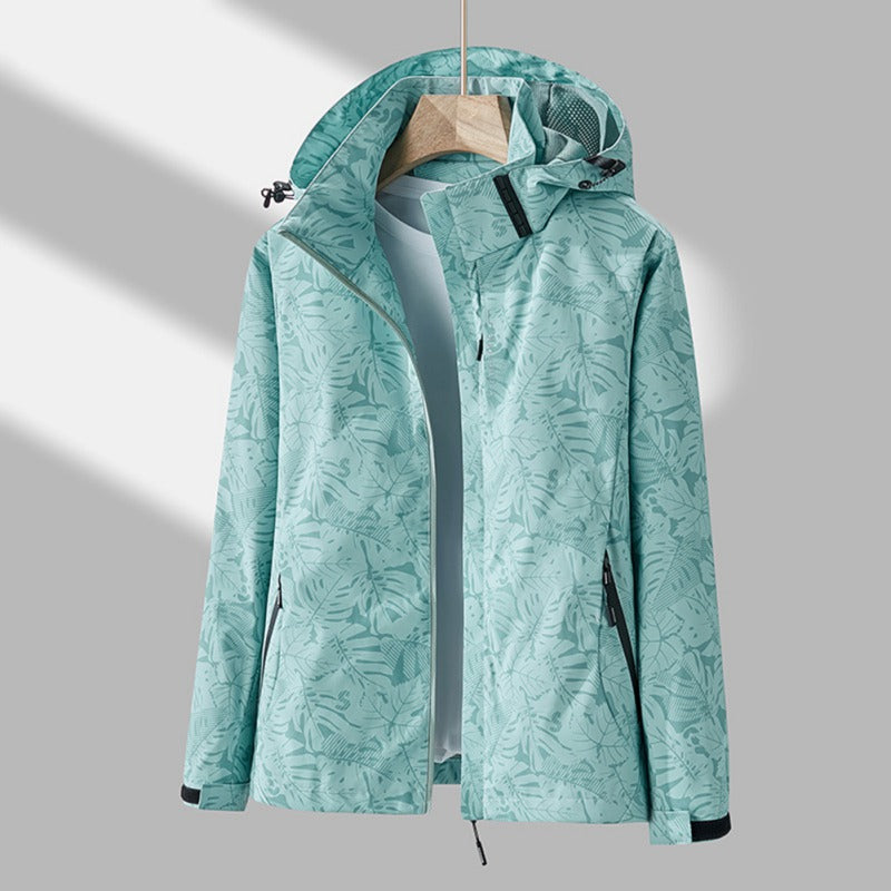 Chaqueta impermeable mujer con capucha cortavientos ligera