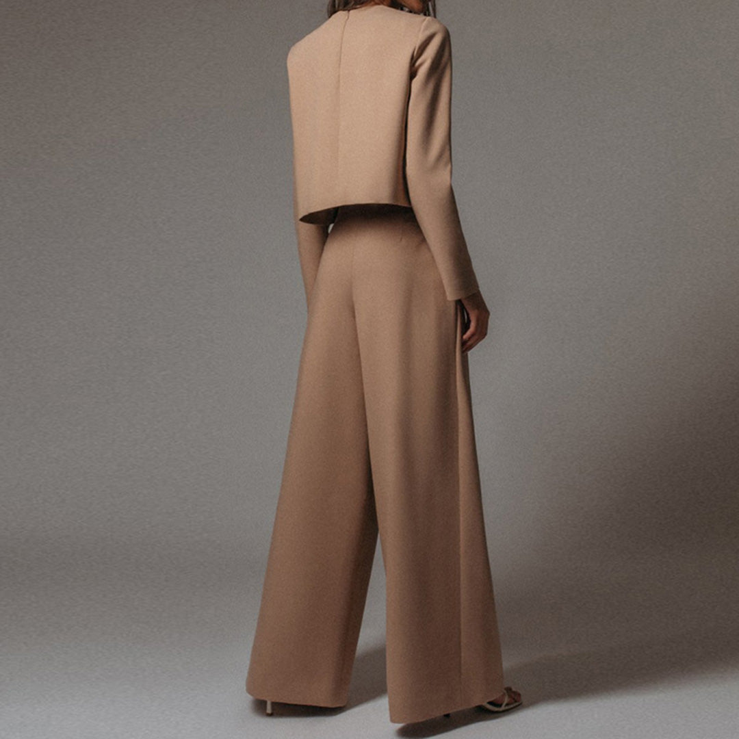 Conjunto Mujer de Dos Piezas Bordado y Pantalón Palazzo