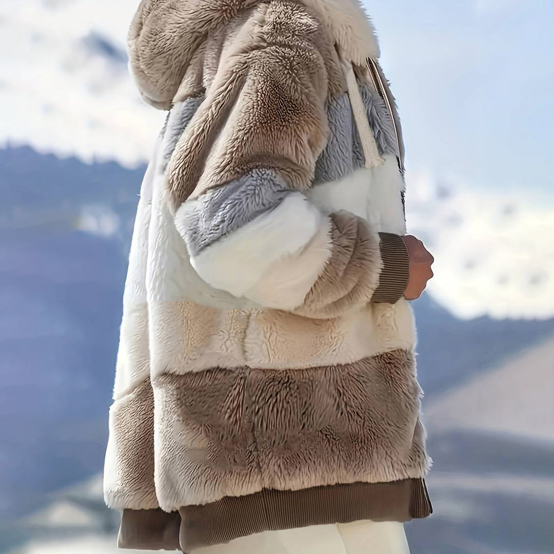 Chaqueta Mujer de Forro Polar con Capucha Ajuste Regular