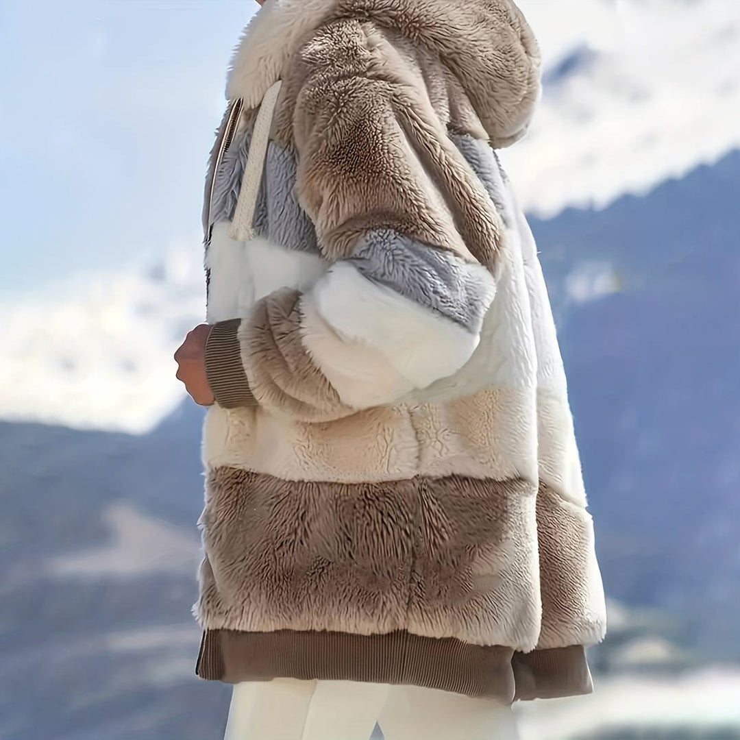 Chaqueta Mujer de Forro Polar con Capucha Ajuste Regular