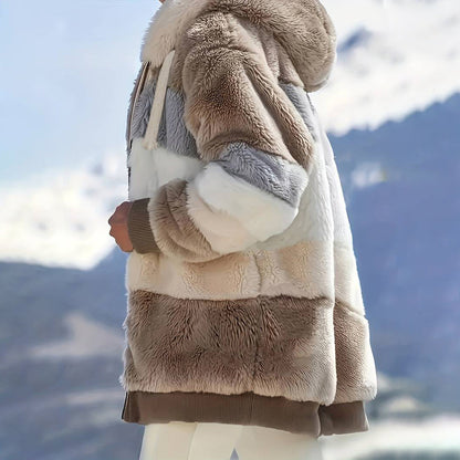 Chaqueta Mujer de Forro Polar con Capucha Ajuste Regular