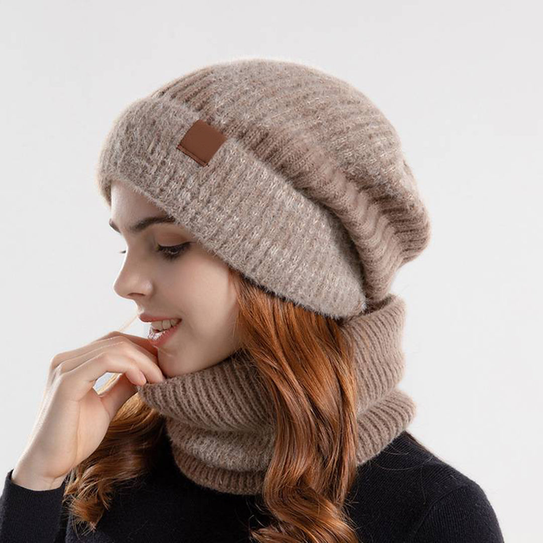 Set Mujer de Gorro y Bufanda Tejidos Ajuste Comodo
