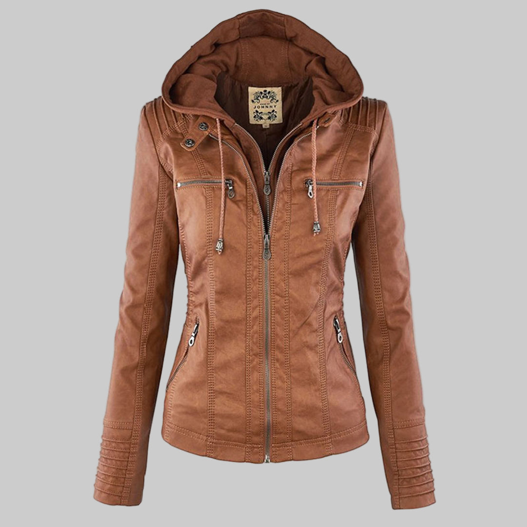 Chaqueta mujer con capucha cremallera estilo moderno - Mavetta