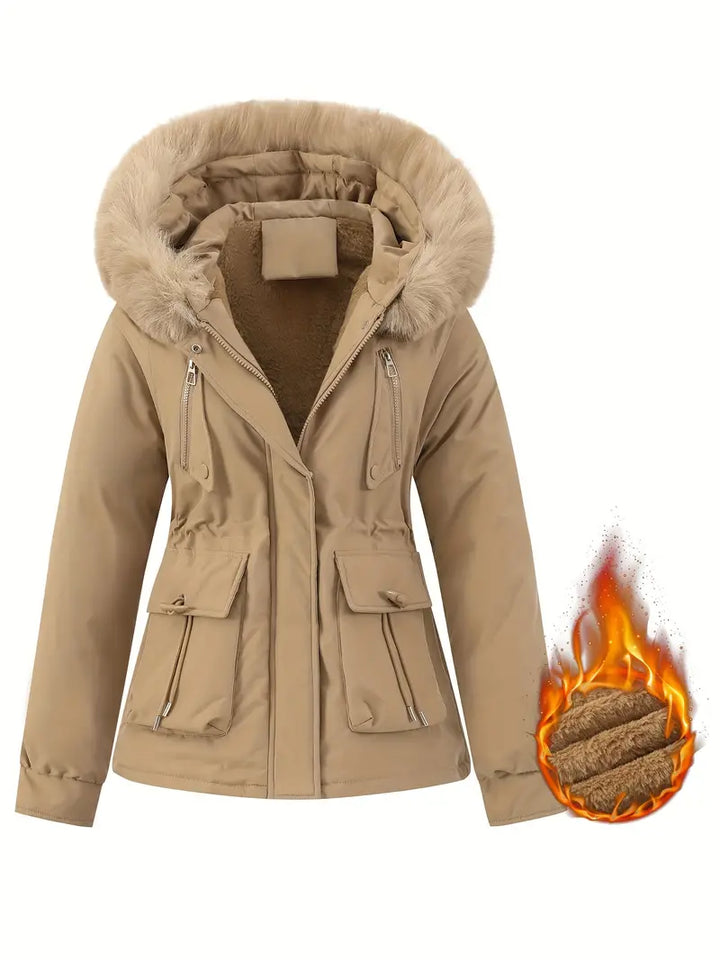 Chaqueta Invierno Mujer Casual Cuello Desmontable
