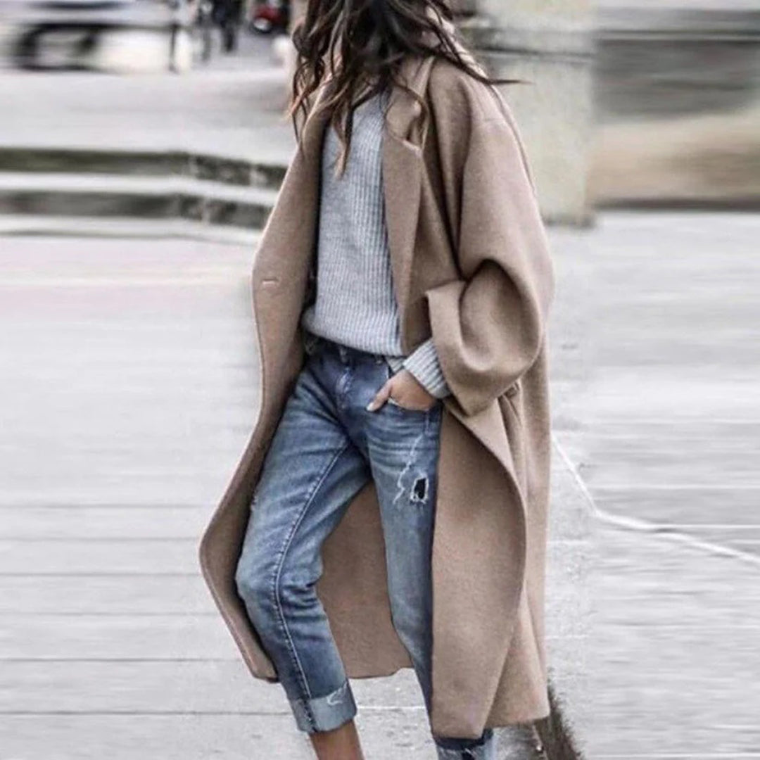Abrigo Invierno Mujer de Lana Ajuste Clásico