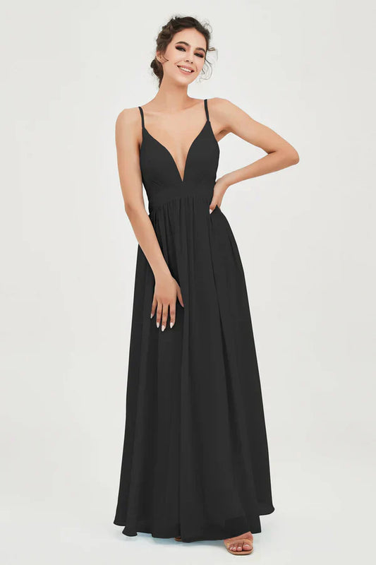 Vestido Ceremonia Mujer de Gasa Corte Imperio Escote en V - Mavetta