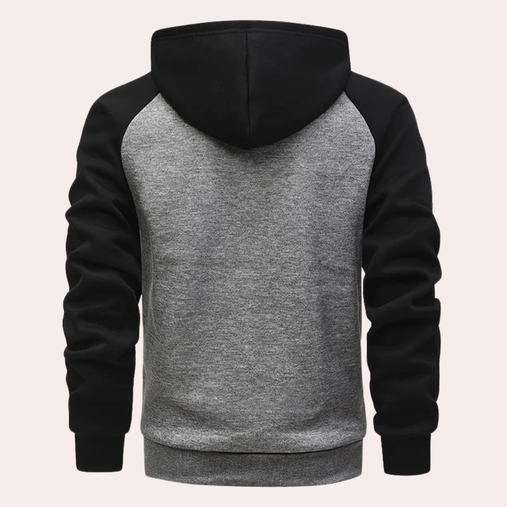 Sudadera Hombre con Capucha Manga Larga en Combinado Rústico