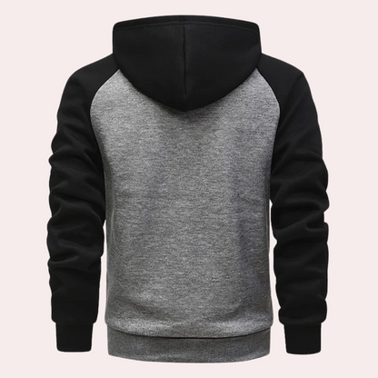 Sudadera Hombre con Capucha Manga Larga en Combinado Rústico