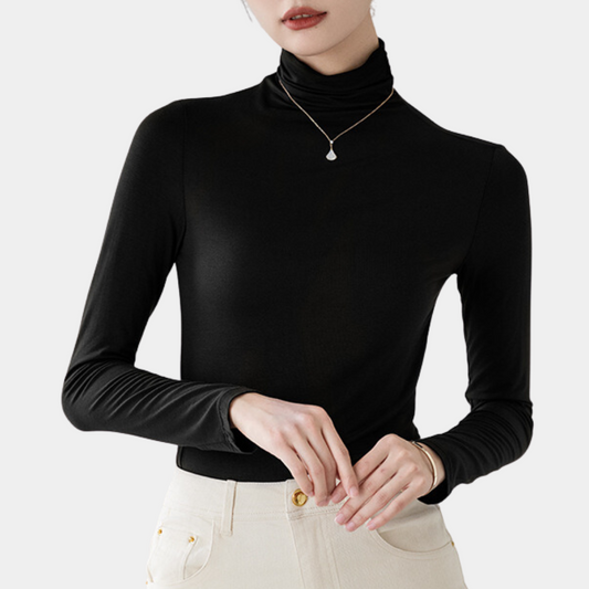 Mujer Cuello Alto Manga Larga Ajuste Slim - Mavetta