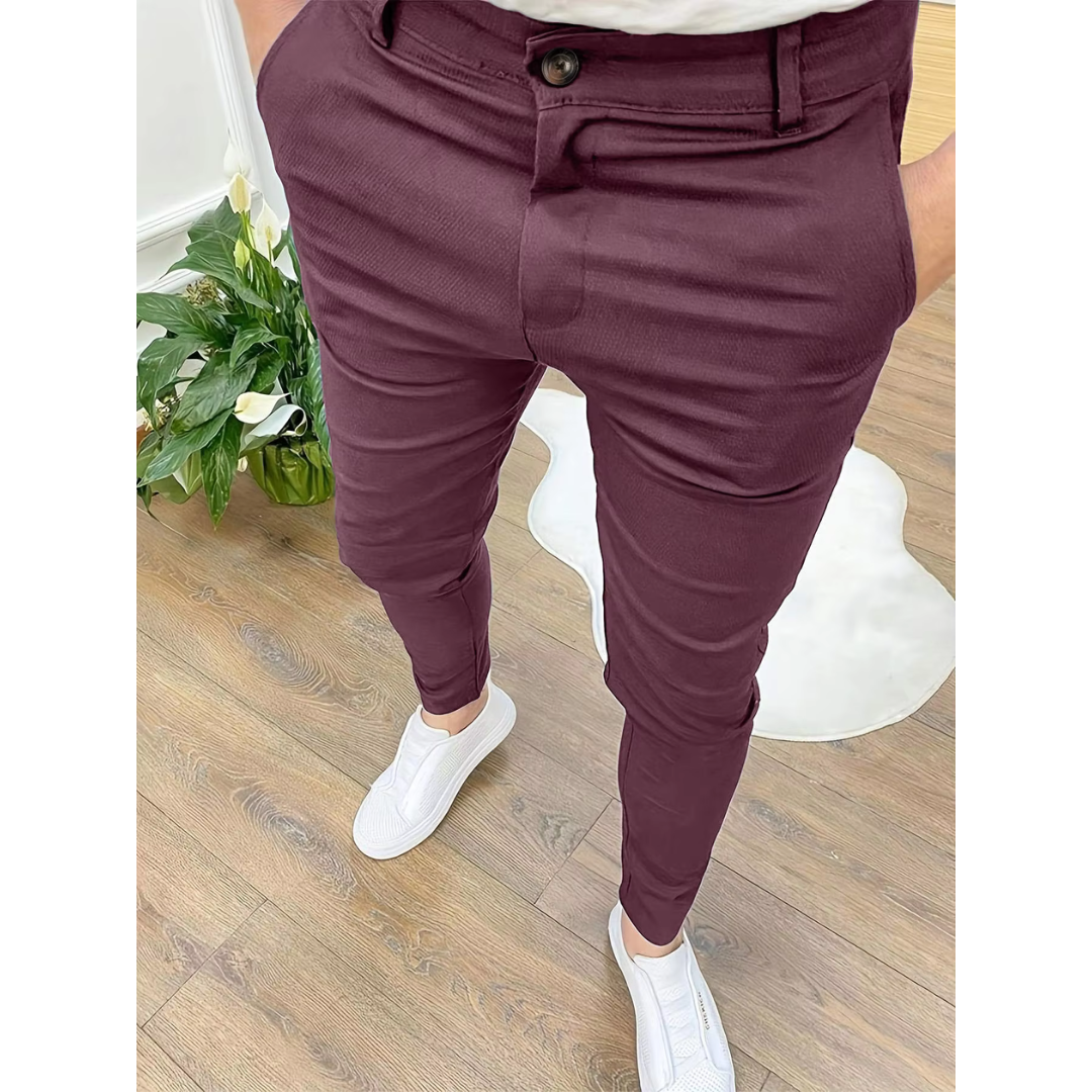 Pantalón Vestir Hombre Corte Clásico Formal