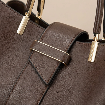 Bolso Estructurado Mujer de Piel y Asas Cortas