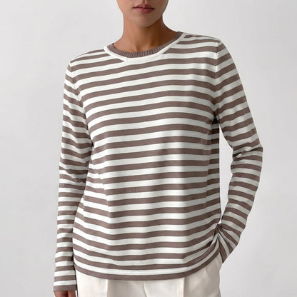 Jersey Mujer de Rayas Cuello Redondo Casual