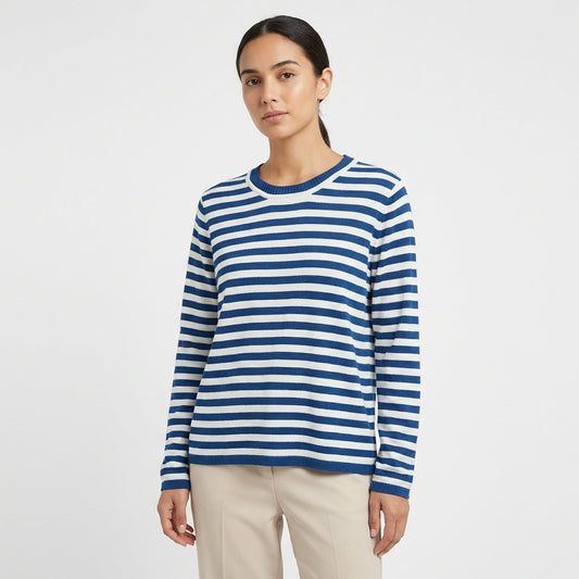 Jersey Mujer de Rayas Cuello Redondo Casual - Mavetta