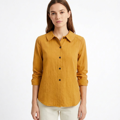 Sobrecamisa Mujer Algodón Holgada con Botones Casual