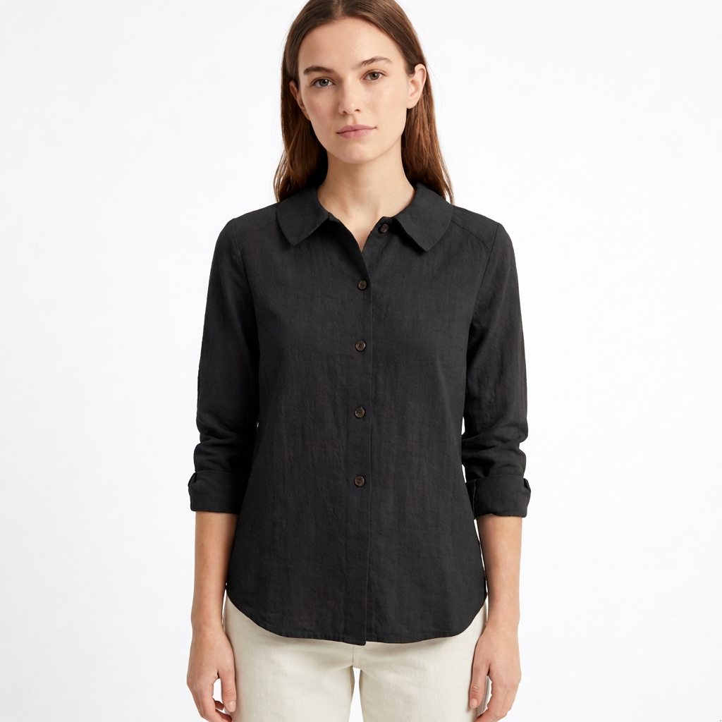 Sobrecamisa Mujer Algodón Holgada con Botones Casual