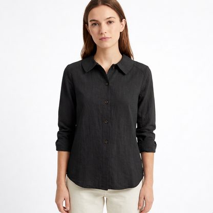 Sobrecamisa Mujer Algodón Holgada con Botones Casual