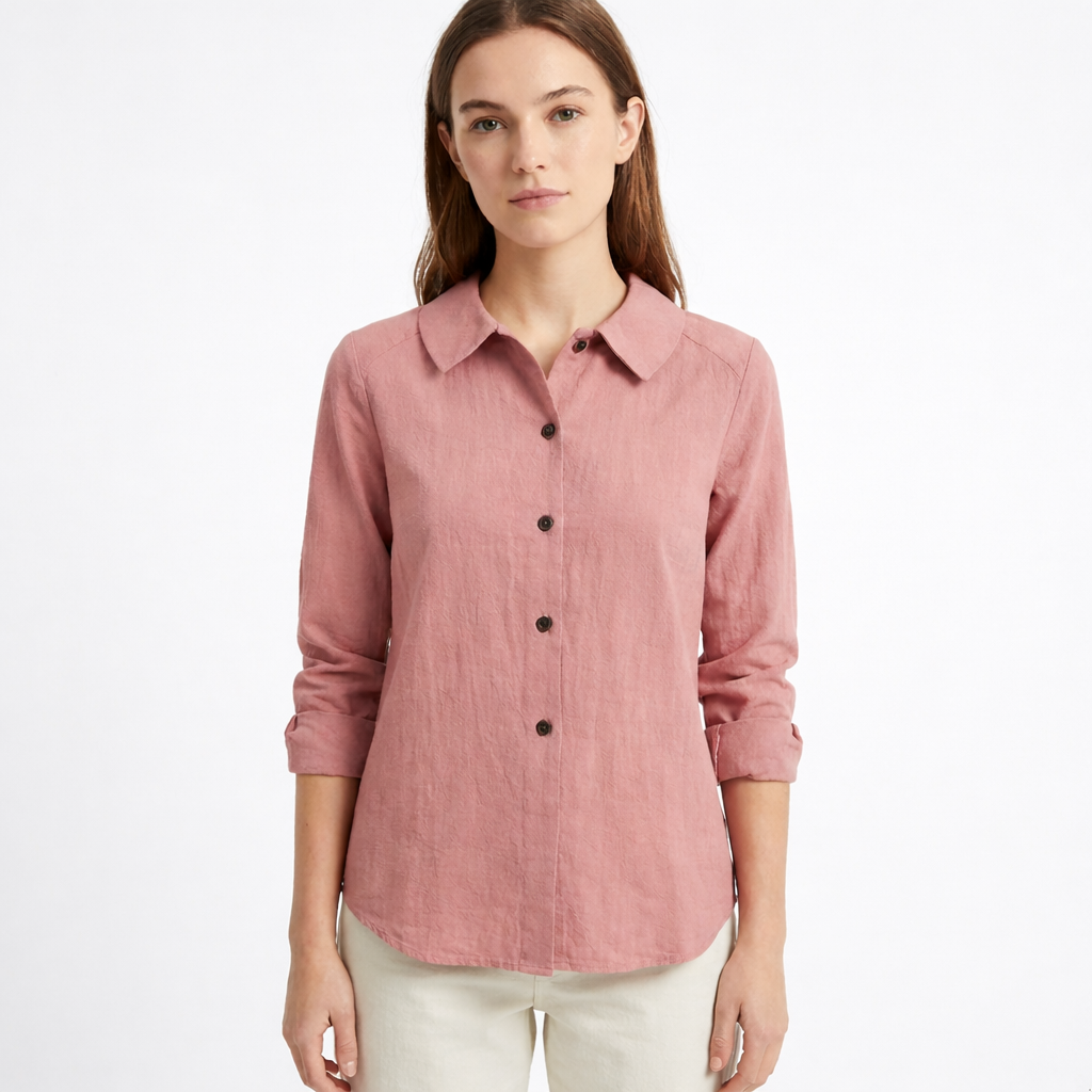 Sobrecamisa Mujer Algodón Holgada con Botones Casual - Mavetta