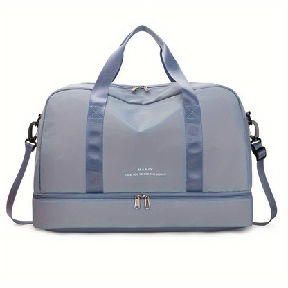 Bolsa de viaje mujer con compartimento inferior doble cremallera y
