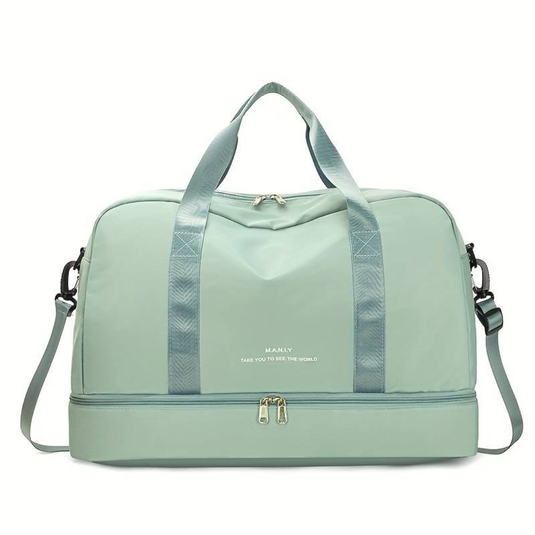 Bolsa de viaje mujer con compartimento inferior doble cremallera y
