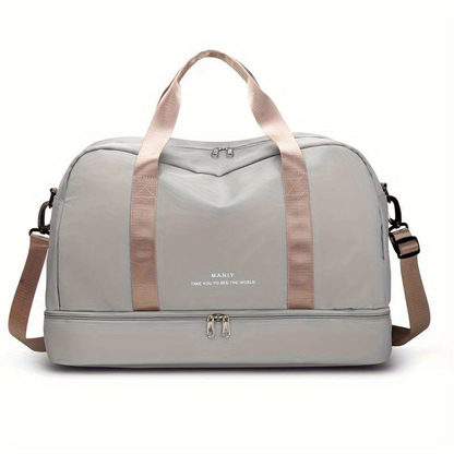 Bolsa de viaje mujer con compartimento inferior doble cremallera y