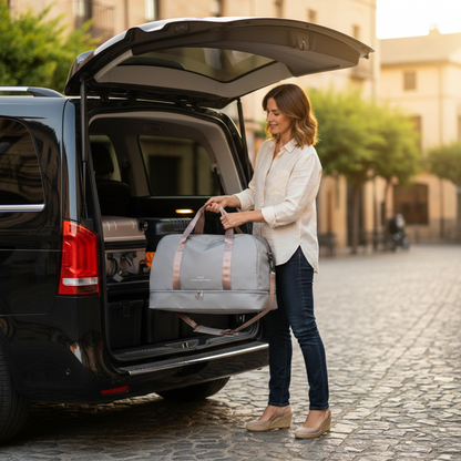 Bolsa de viaje mujer con compartimento inferior doble cremallera y