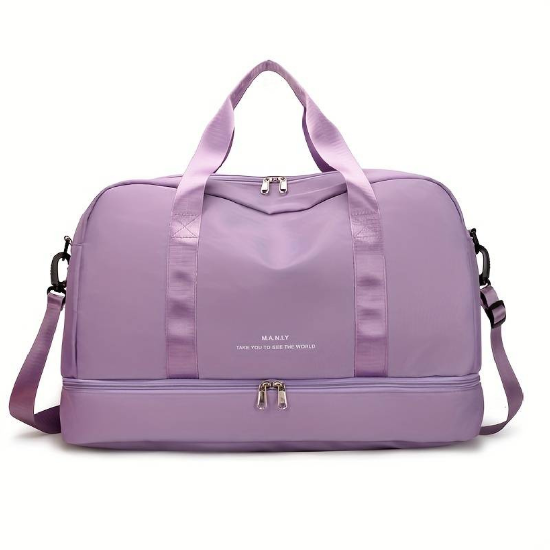 Bolsa de viaje mujer con compartimento inferior doble cremallera y