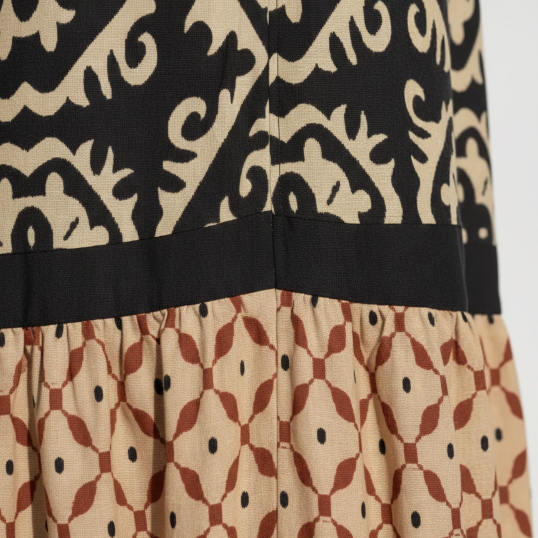 Falda Larga Mujer Estampada Volante Bajo Maxi