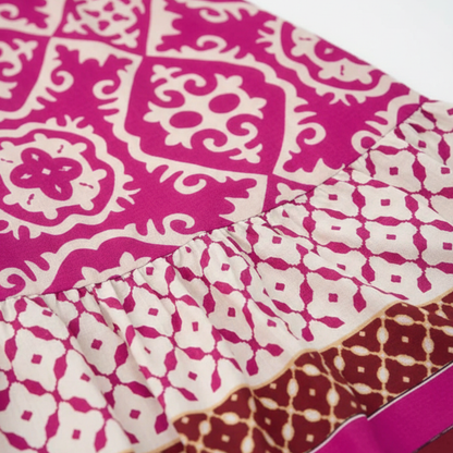 Falda Larga Mujer Estampada Volante Bajo Maxi