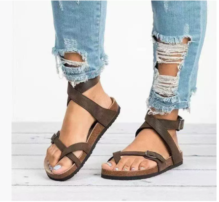 Sandalias planas mujer con tiras primavera casual - Mavetta