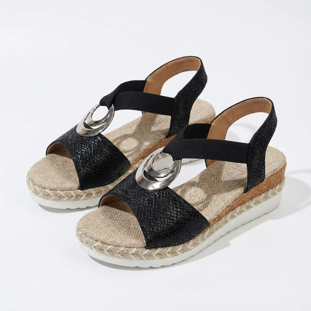 Sandalias Plataforma Mujer con Correa al Tobillo Ajustable