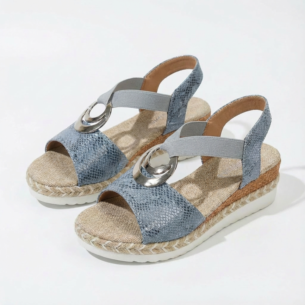 Sandalias Plataforma Mujer con Correa al Tobillo Ajustable