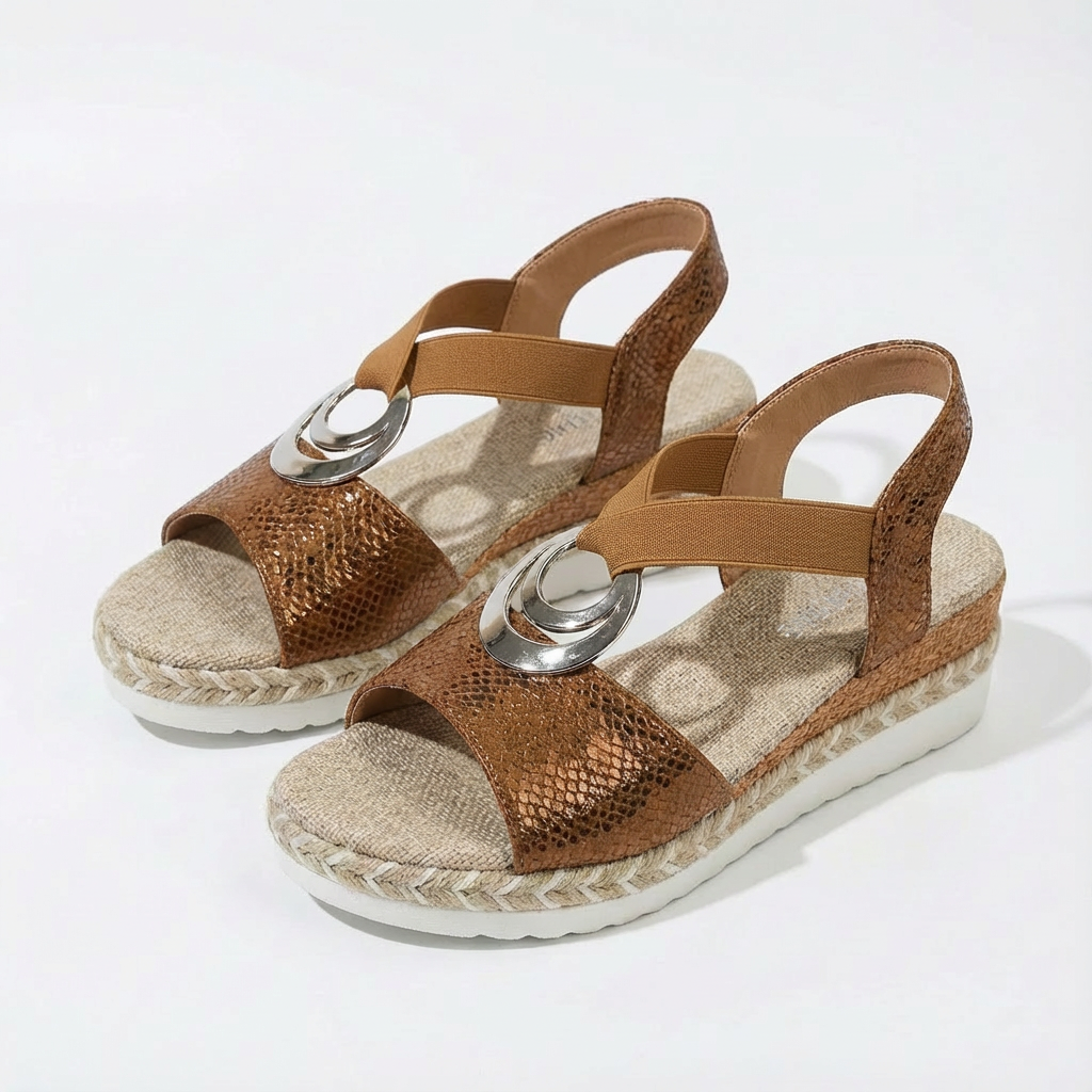 Sandalias Plataforma Mujer con Correa al Tobillo Ajustable
