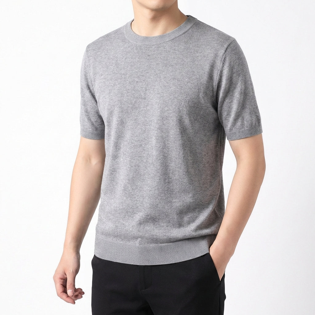 Camiseta Hombre de Punto Manga Corta Básica