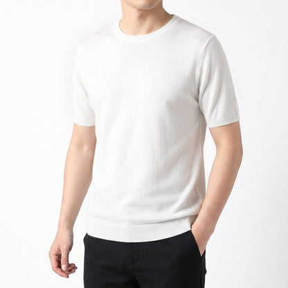 Camiseta Hombre de Punto Manga Corta Básica