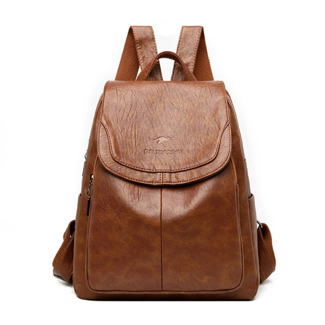 Mochila Pequeña Mujer con Solapa Frontal y Bolsillos Laterales