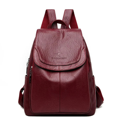 Mochila Pequeña Mujer con Solapa Frontal y Bolsillos Laterales