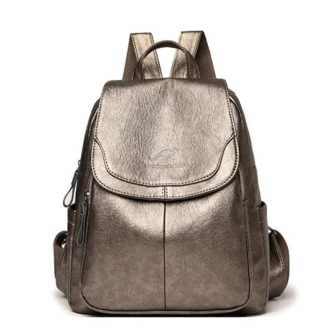 Mochila Pequeña Mujer con Solapa Frontal y Bolsillos Laterales