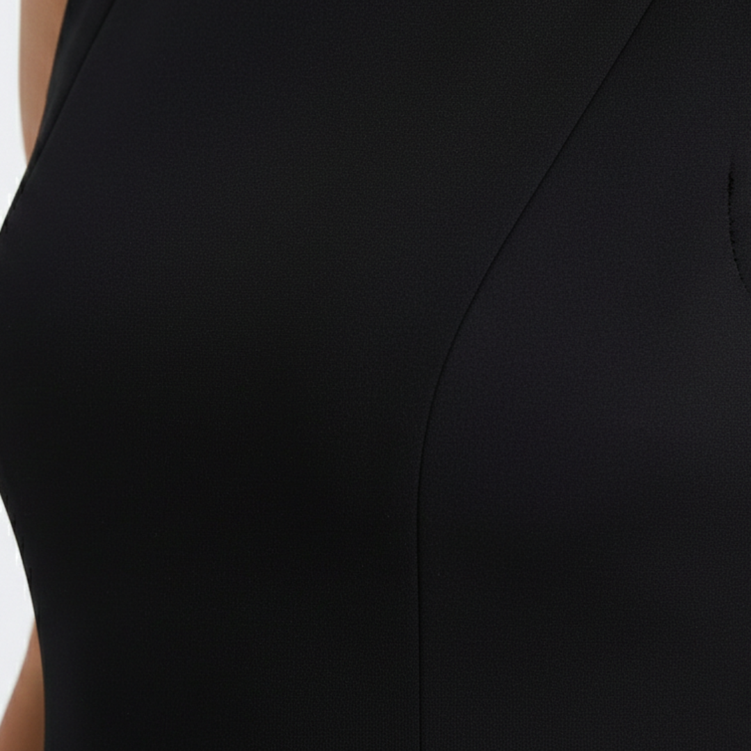 Vestido Corto Mujer Gasa Sin Mangas Escote Barco Lazo Trasero