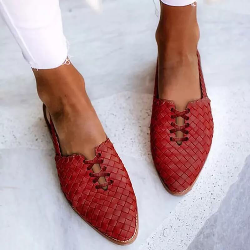 Sandalias Mujer de Cuero Trenzado Hechas a Mano