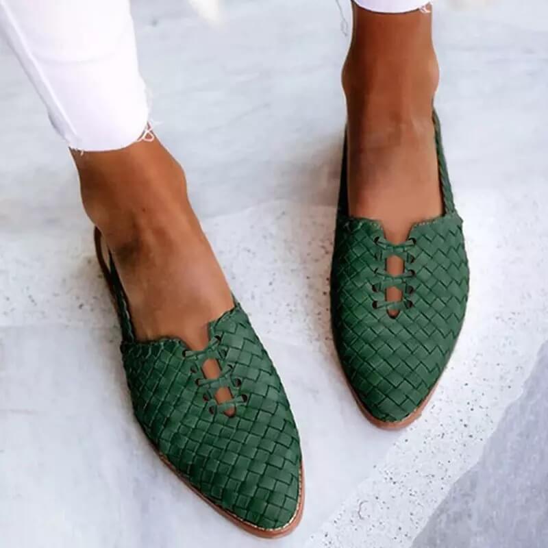 Sandalias Mujer de Cuero Trenzado Hechas a Mano