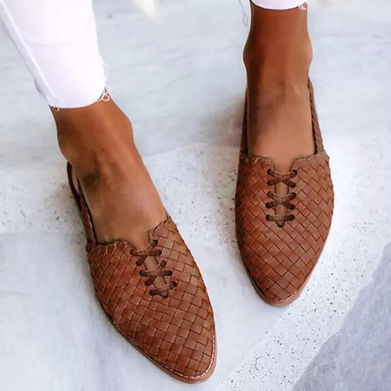 Sandalias Mujer de Cuero Trenzado Hechas a Mano