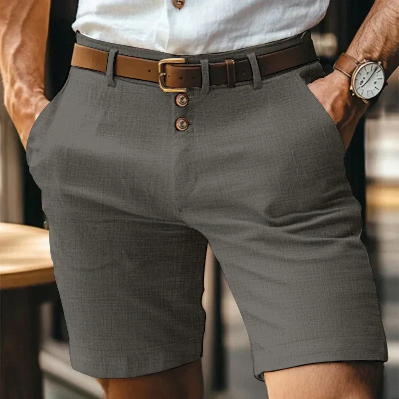 Bermudas Hombre Corte Entallado Cintura con Botones