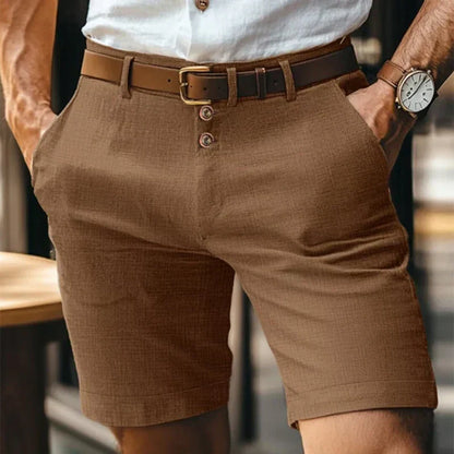 Bermudas Hombre Corte Entallado Cintura con Botones