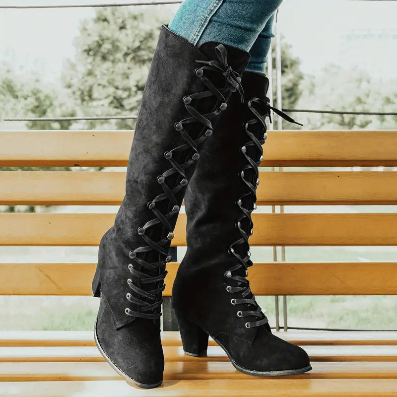 Botas largas mujer con tacón alto elegante