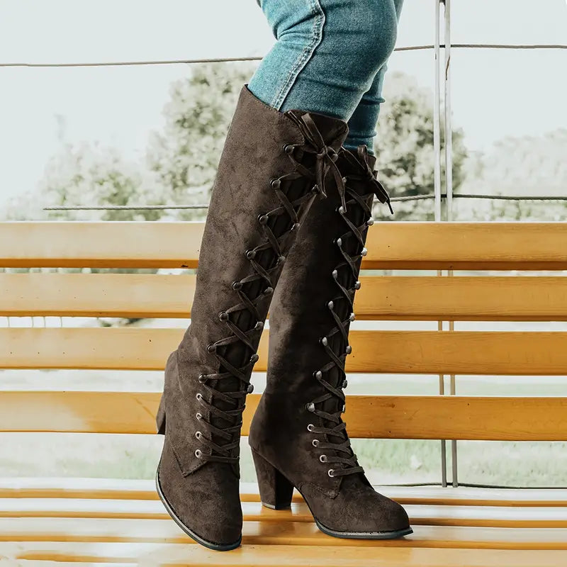 Botas largas mujer con tacón alto elegante